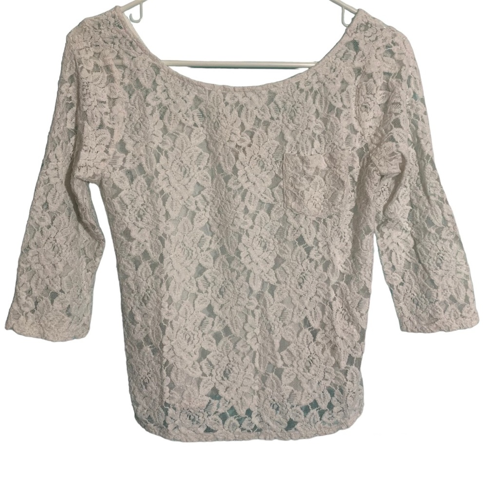5 for 20 Gilly Hicks Sydney white lace sheer top